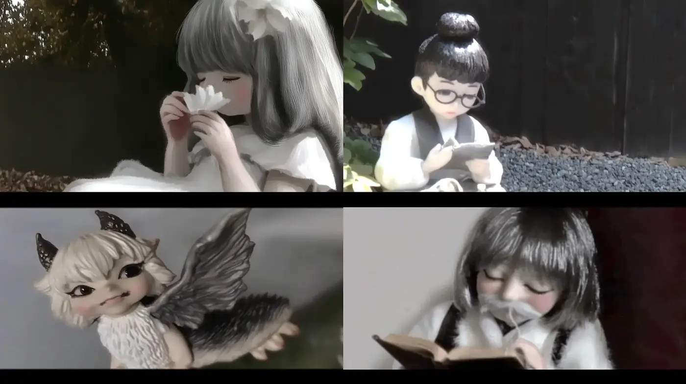 Ethereal Monochrome Dreamscape with a Touch of Whimsy - Midjourney sref style