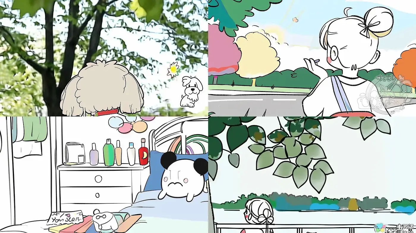 Whimsical and Playful Illustrations with a Soft Color Palette - Midjourney sref style