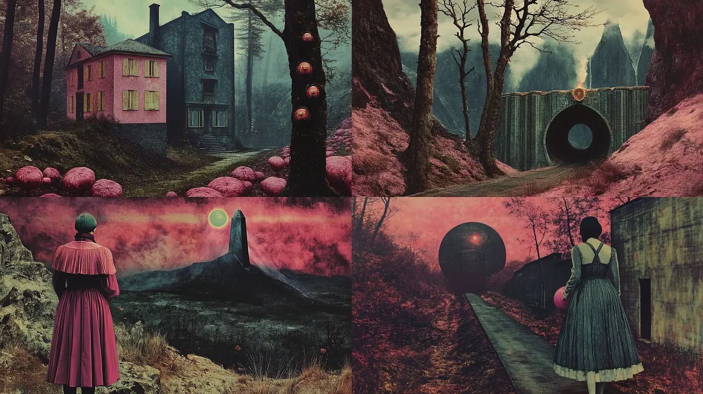 Surrealist Dreamscape with Ethereal Overtones - Midjourney sref style