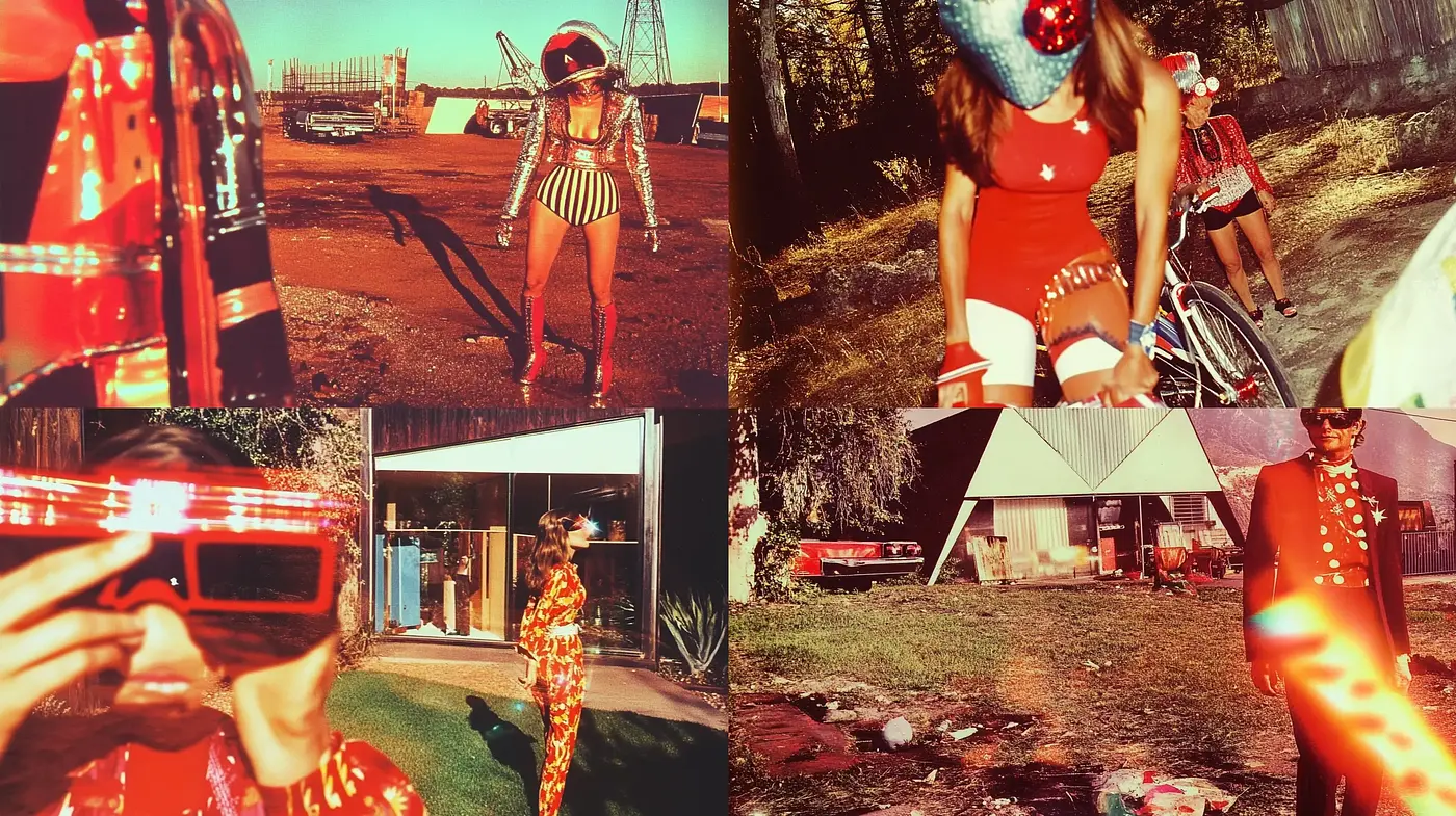 Warm Retro Hues and Textured Vignettes: A Cross-Era Fusion - Midjourney sref style