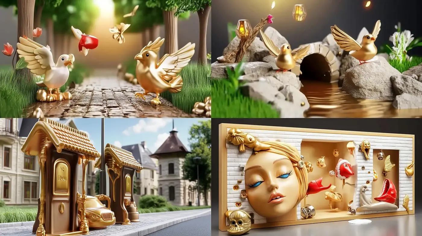 Enchanted Whimsy: A Surrealist Blend of Nature and Fantastique - Midjourney sref style