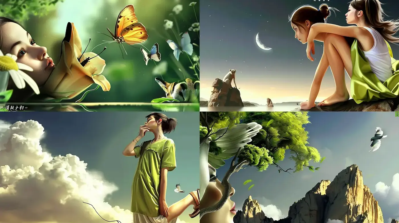 Ethereal Nature-Inspired Art with Dreamy Elements - Midjourney sref style