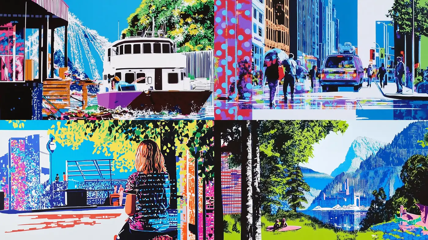 Pop Art Fusion with Bold Contouring and Lively Color Contrasts - Midjourney sref style