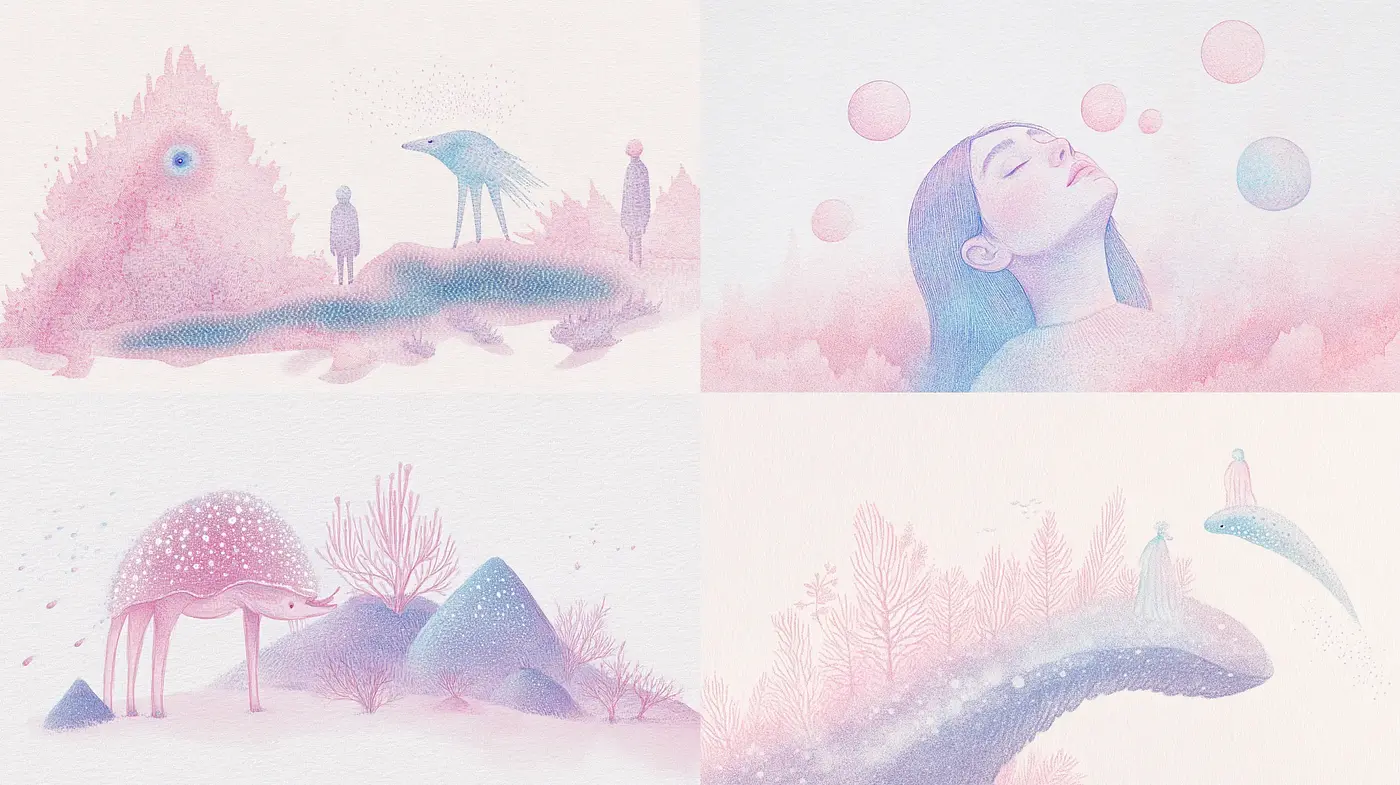 Ethereal Pastel Dreamscape Fusion - Midjourney sref style