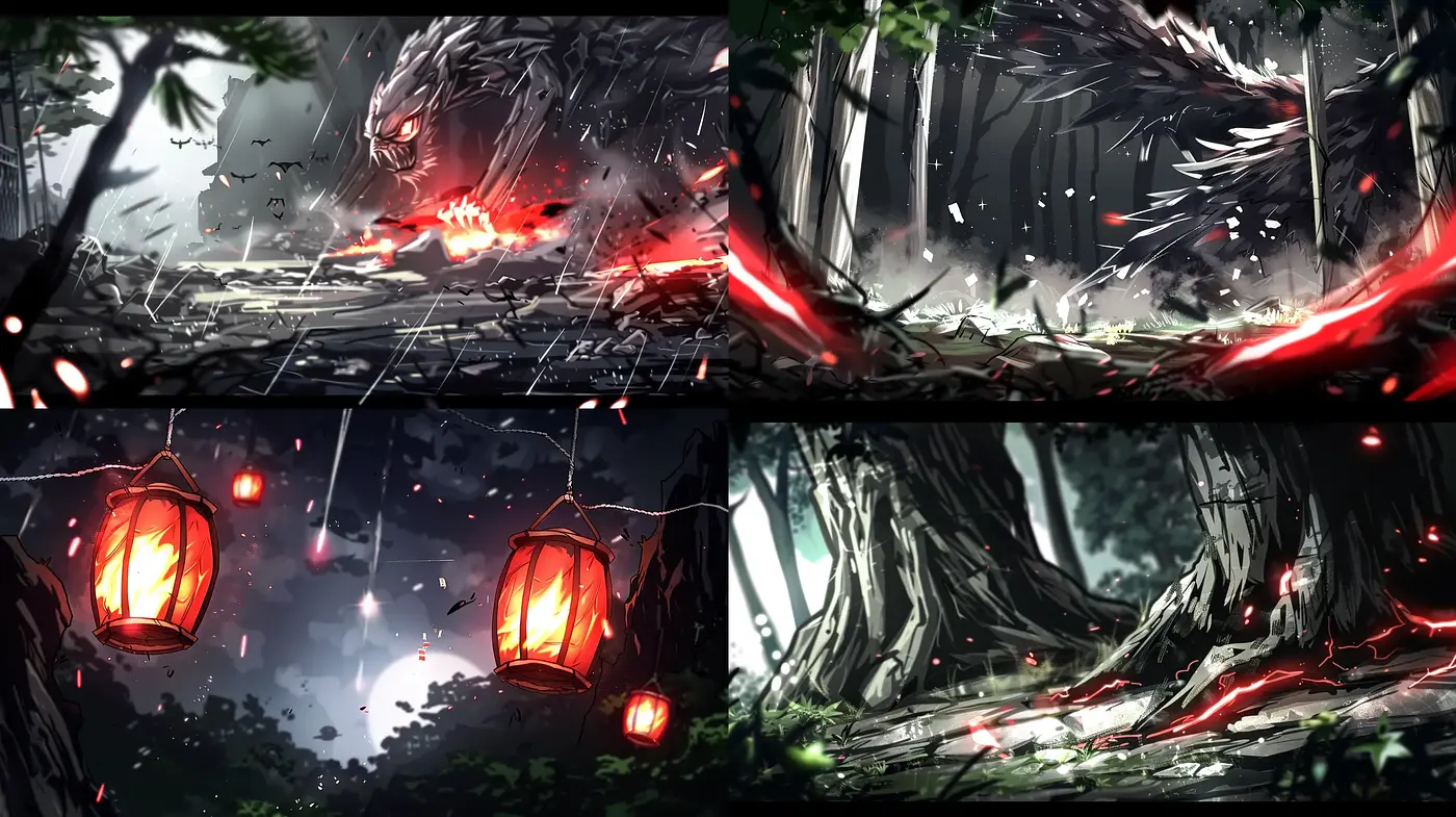 Ethereal Twilight Forest Dreamscape with Vibrant Contrasts - Midjourney sref style