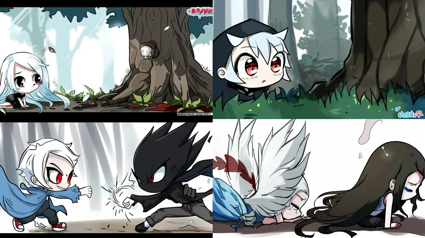 Whimsical Anime-Inspired Forest Adventure Vignettes - Midjourney sref style