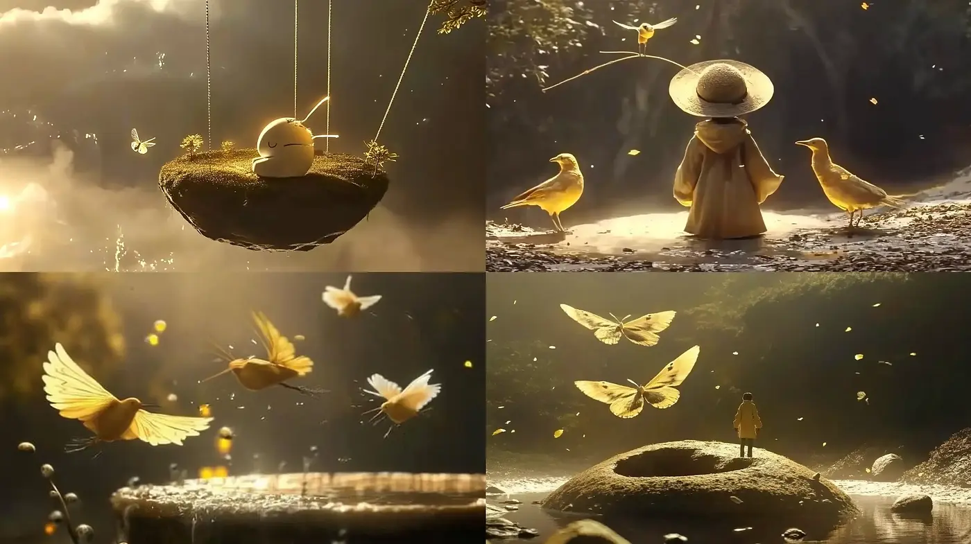 Golden Hour Dreamscape with Surrealist Tendencies - Midjourney sref style