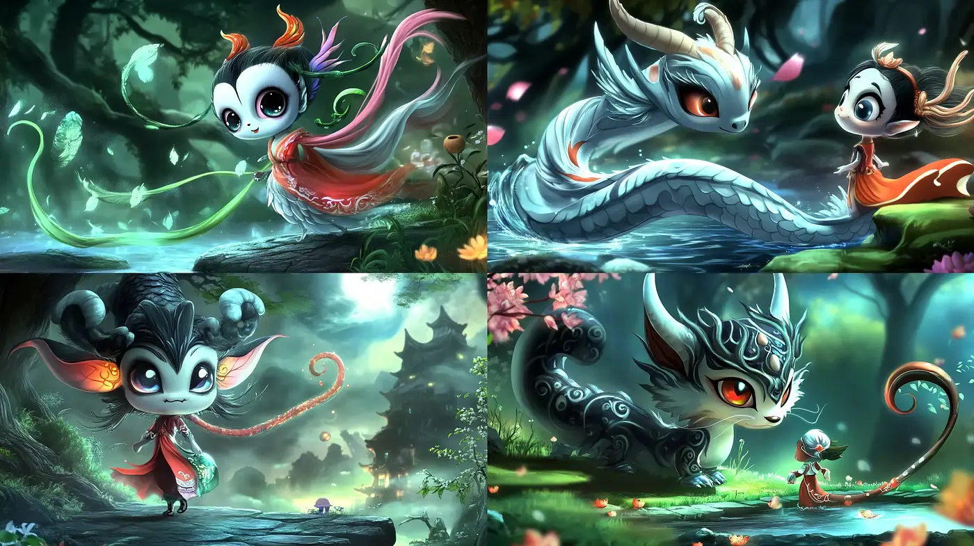 Enchanted Whimsy: A Fusion of Luminous Fantasy and Vibrant Animation - Midjourney sref style
