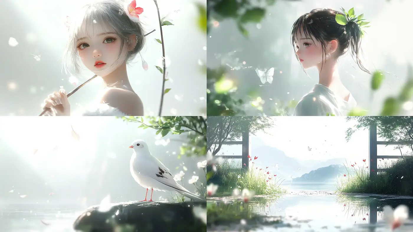 Ethereal Luminance: A Study in Anime-Inspired Light-Filled Pastoral Scenes - Midjourney sref style