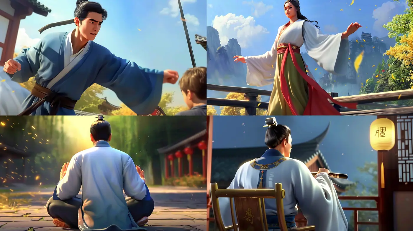 Harmonious Elegance in Ethereal Light: A Study in Serene Elegance and Graceful Movements with an Eastern Aesthetic Influence - Midjourney sref style