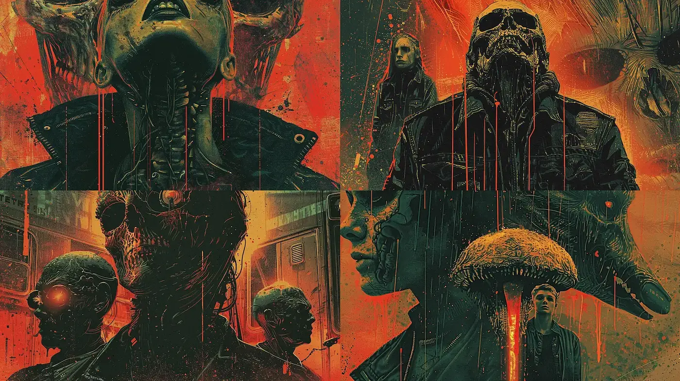 Cinematic Cyberpunk Horror with a Retro Aesthetic - Midjourney sref style