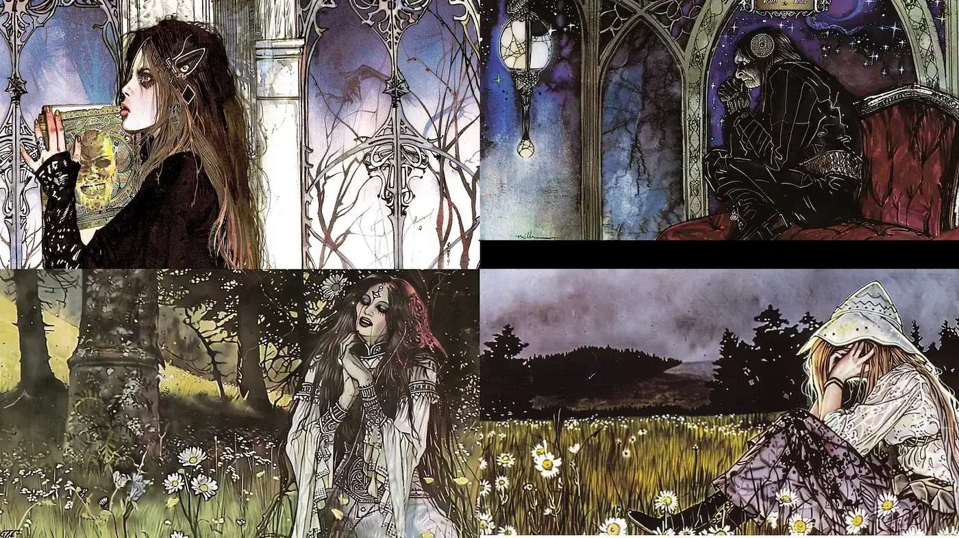 Ethereal Gothic Artistry with a Painterly Touch - Midjourney sref style
