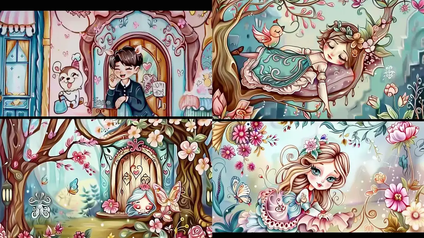 Whimsical and Pastel Illustrations with a Fairy-Tale Aesthetic - Midjourney sref style