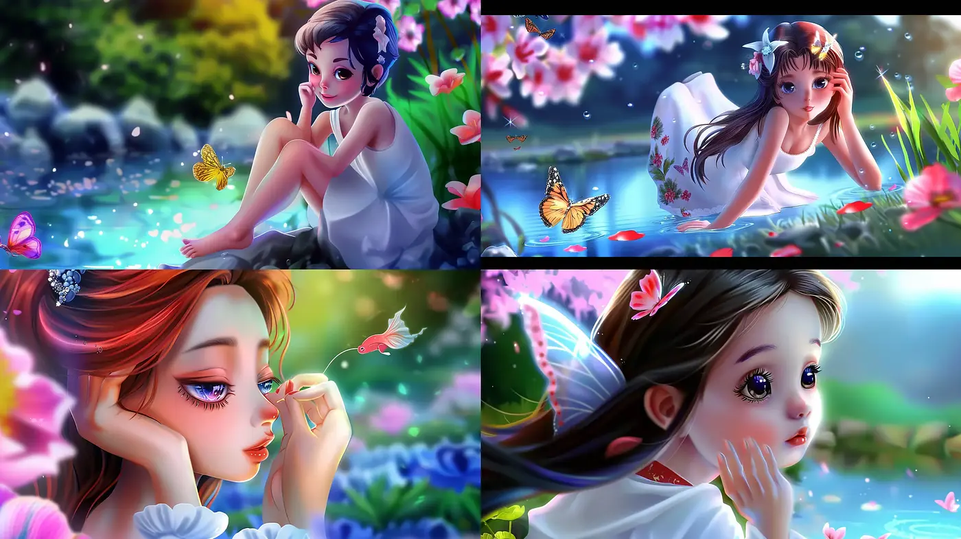 Luminous Dreamscape Portraits with Enchanted Nature Motifs - Midjourney sref style