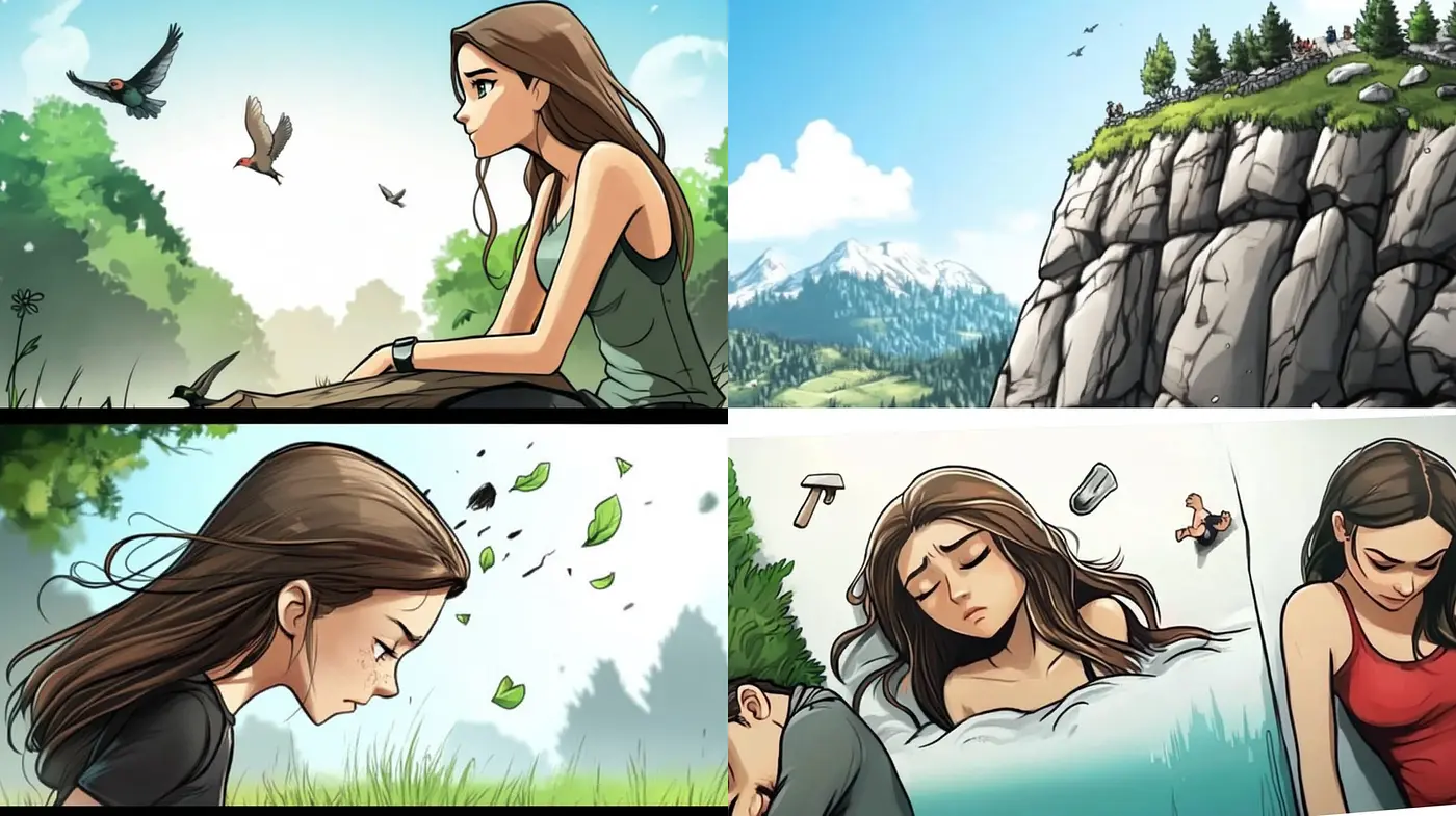 Emotional and introspective animated storytelling with a nature theme - Midjourney sref style