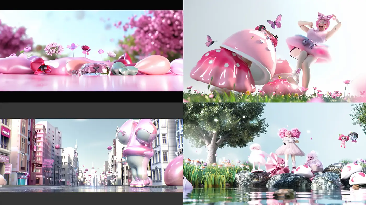 Surrealist Pastel Dreamscape with a Luminous Digital Ethereality - Midjourney sref style