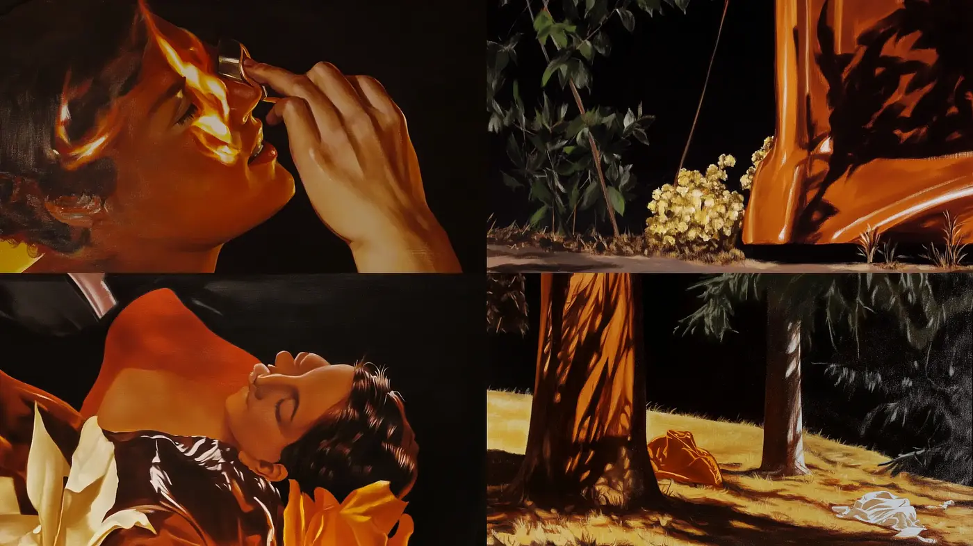 Nocturnal Warmth in Realist Brushstrokes - Midjourney sref style