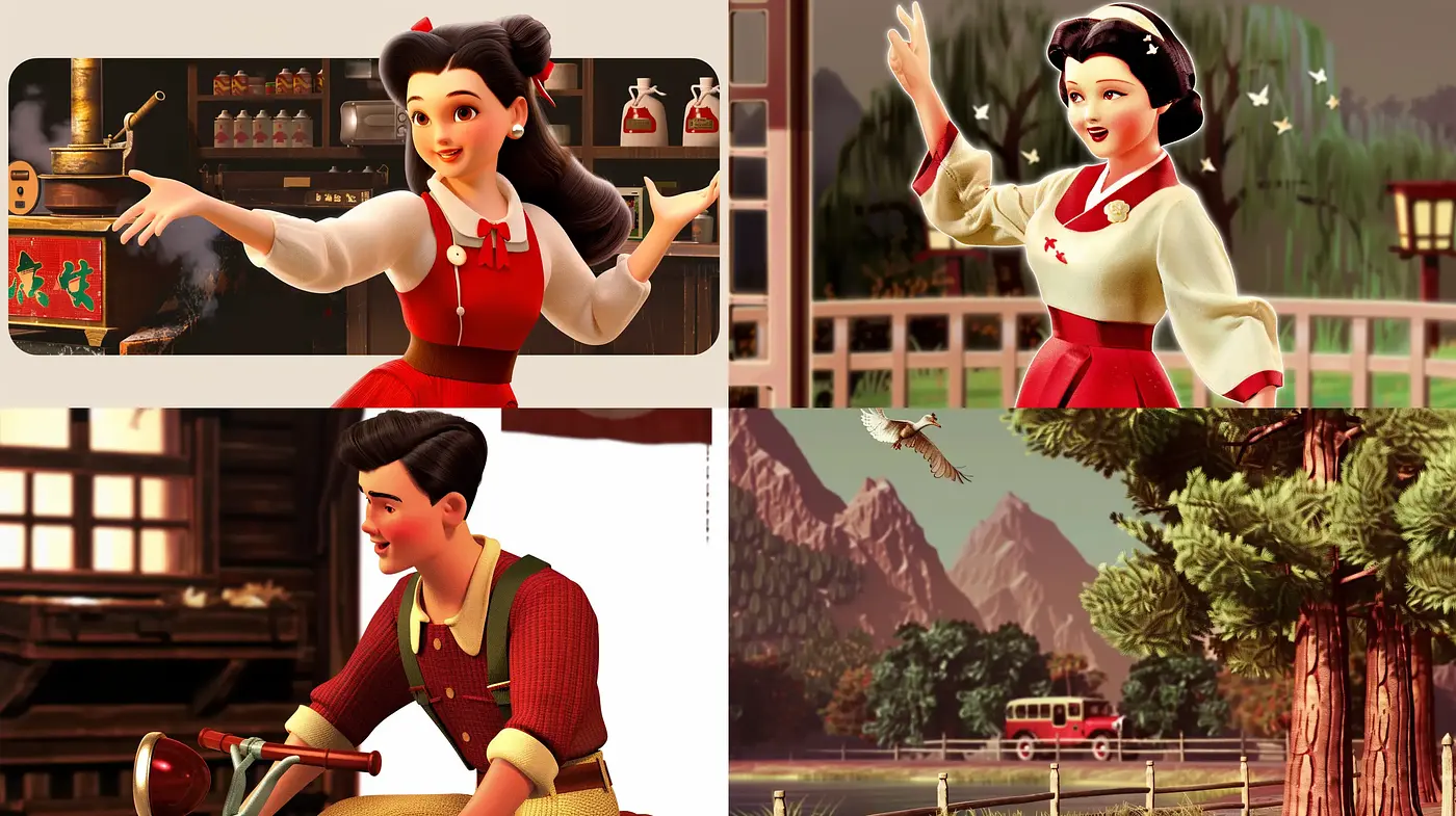 Consistent Retro Animation Harmony with Warm Tonal Artistry - Midjourney sref style