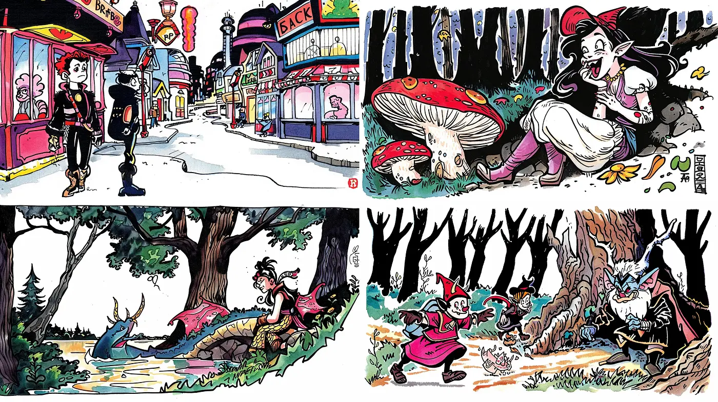 Vibrant Storybook Whimsy: A Homage to Classic Animation and Illustration - Midjourney sref style
