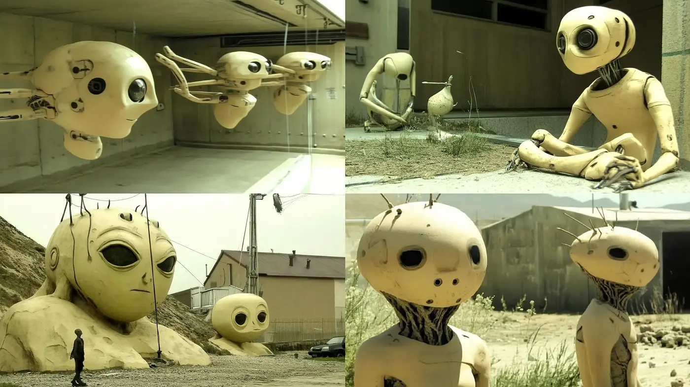 Dystopic Surrealism in Desaturated Urban Decay - Midjourney sref style