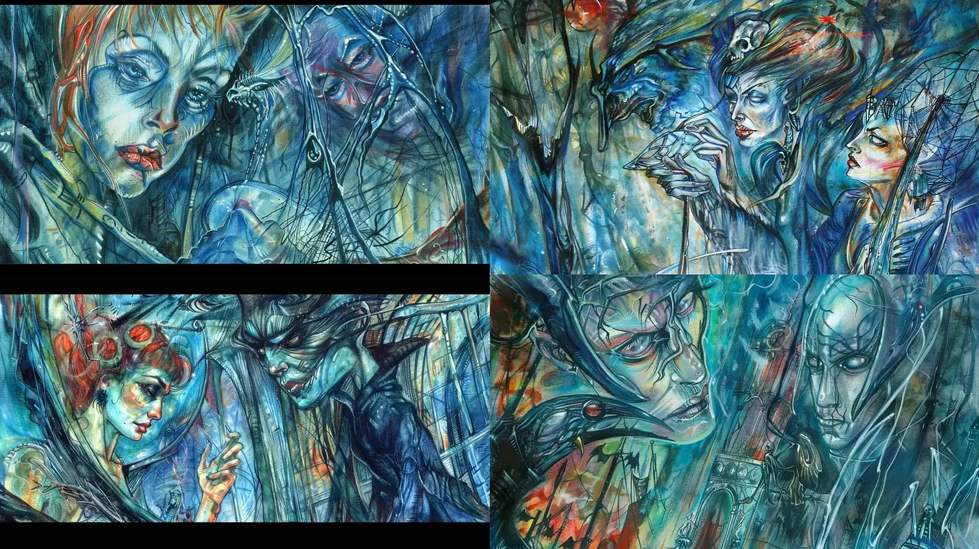 Ethereal Dreamscapes: A Luminous Fusion of Surreal Elements and Expressive Brushwork - Midjourney sref style
