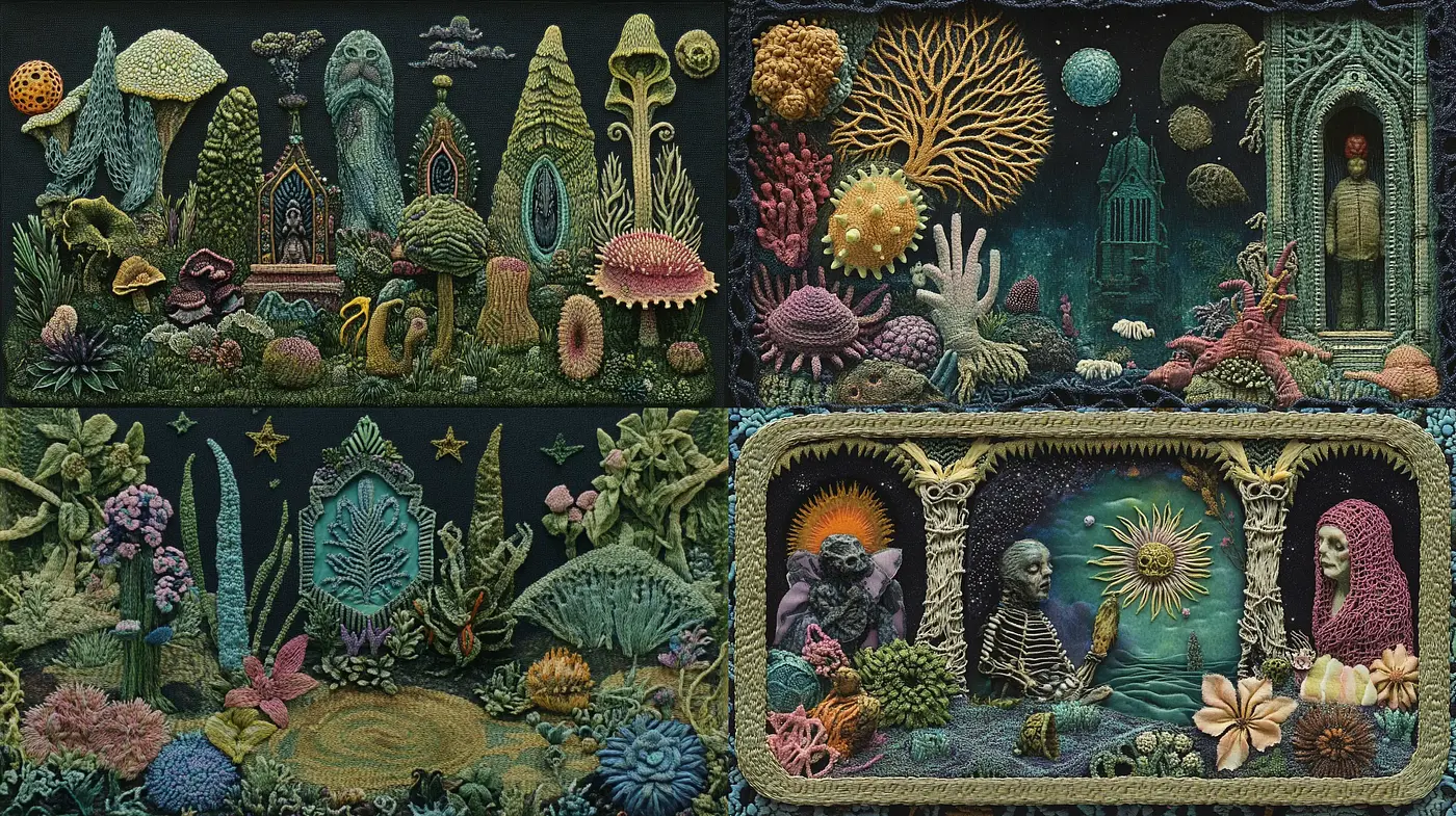 Mystical Enchantment in a Surreal Botanical Universe - Midjourney sref style