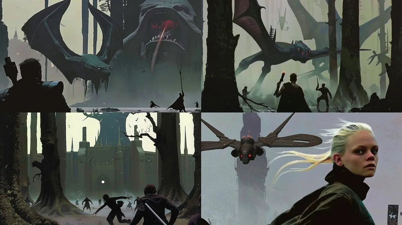 Ethereal Gothic Fantasy: A Symphony in Dimmed Hues and Enigmatic Shadows - Midjourney sref style