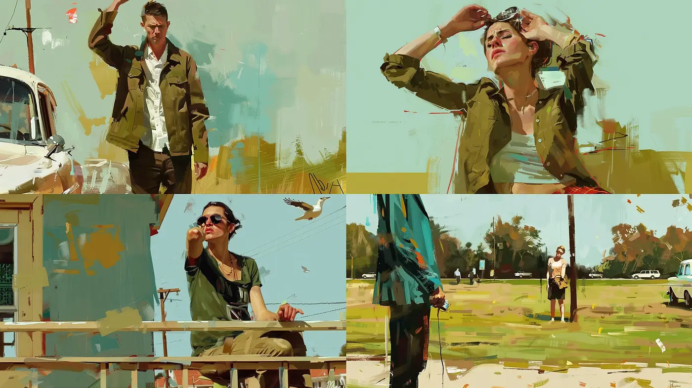 Consistent Hues of Elegance: A Brushstroke Journey in Earthy Tones - Midjourney sref style