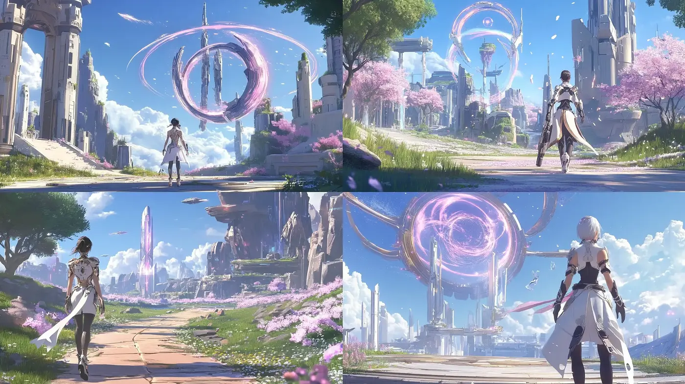 Futuristic Elysium with Soft Pastel Hues and Ethereal Ambience - Midjourney sref style