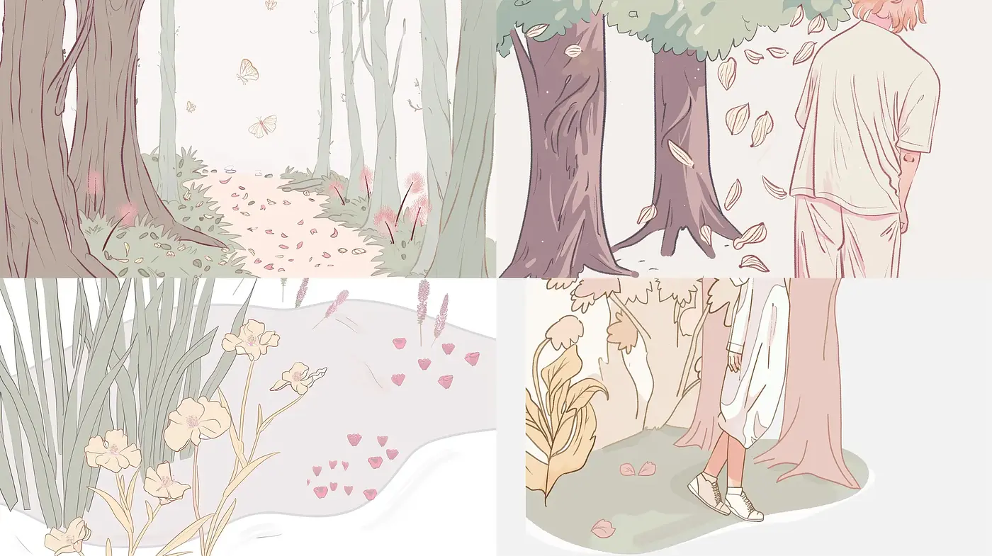 Ethereal Pastel Woodland Whispers - Midjourney sref style