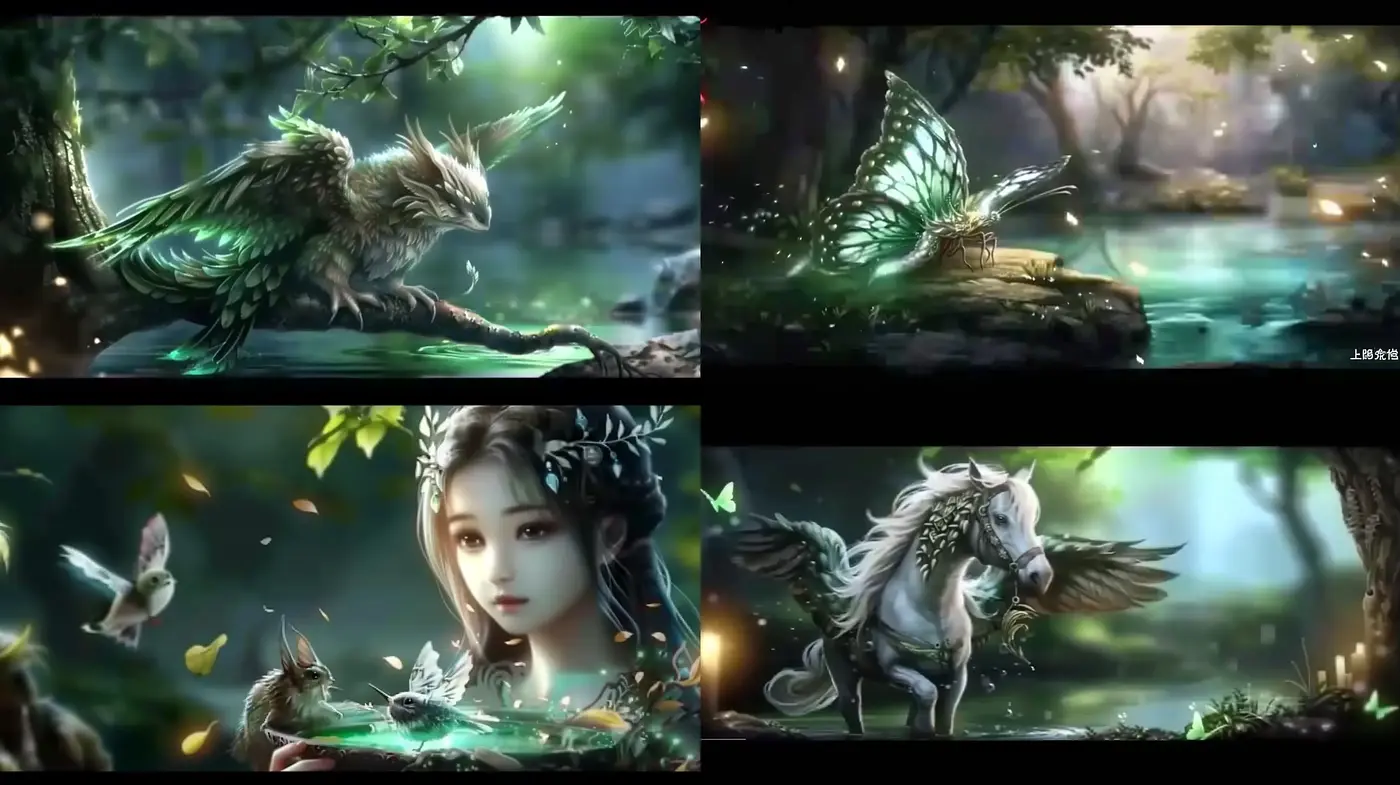 Enchanted Forest Whispers: A Fusion of Mythical Creatures and Nature's Serenity - Midjourney sref style