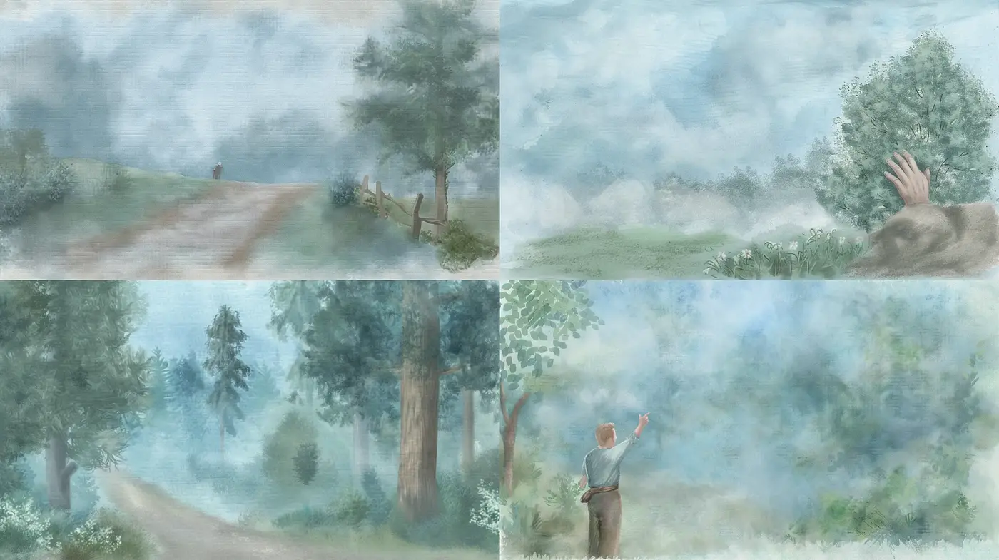 Whimsical Watercolor Countryside Scenes - Midjourney sref style