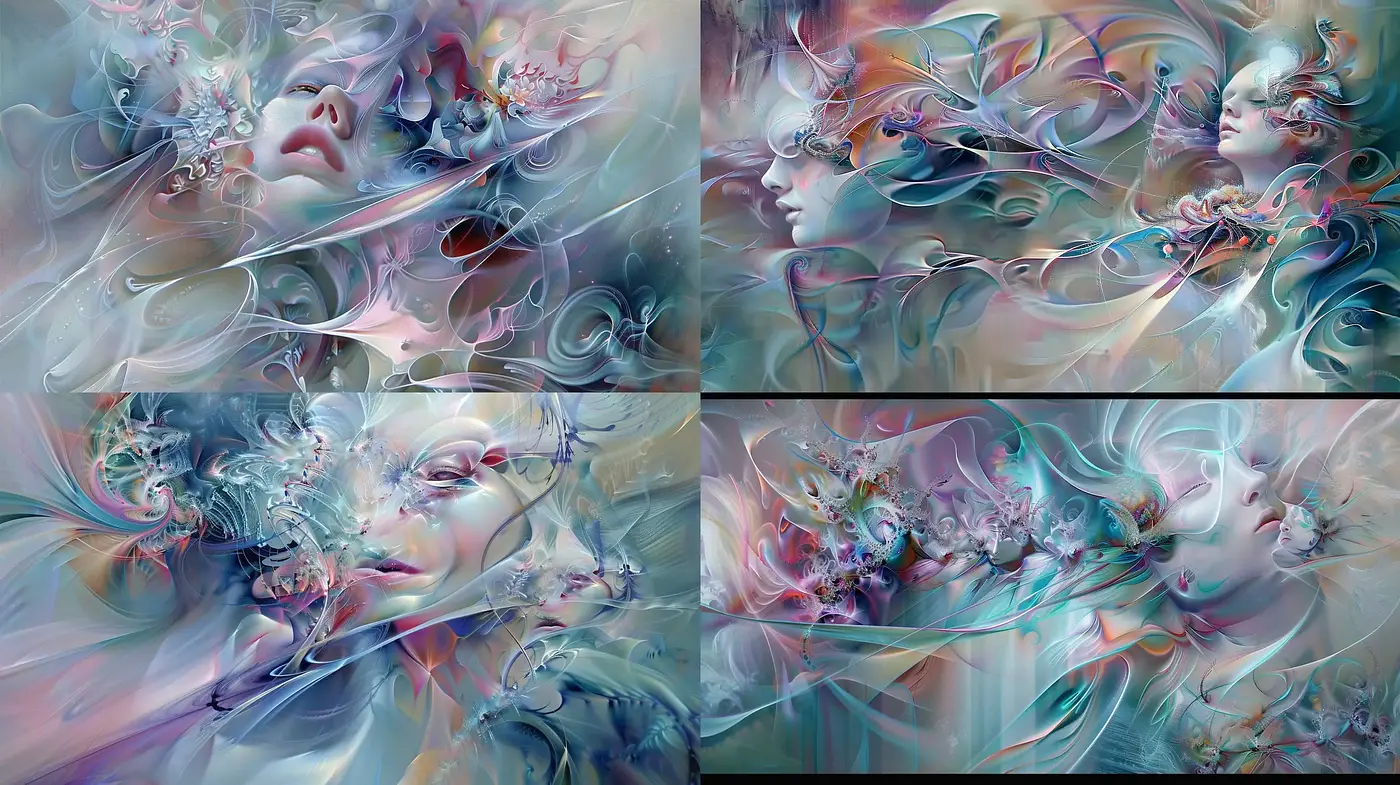 Ethereal Dreamscape: A Symphony of Swirling Pastel Whimsy - Midjourney sref style