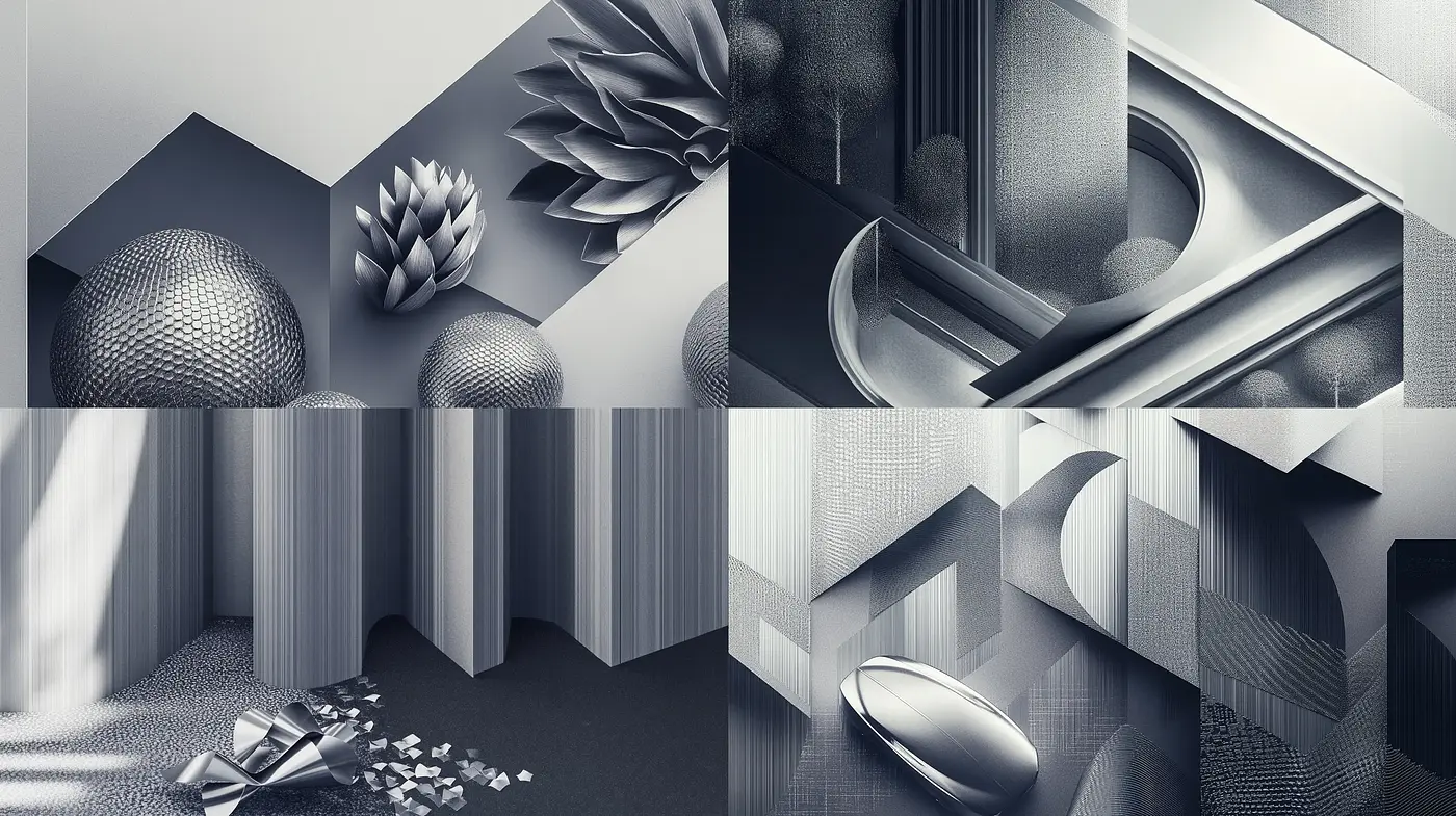 Monochromatic Elegance in Abstract Geometric Stillness - Midjourney sref style