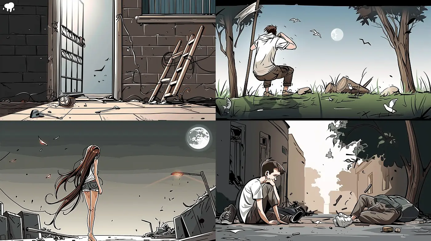 Elegiac Serenity in Graphic Novel Aesthetics - Midjourney sref style