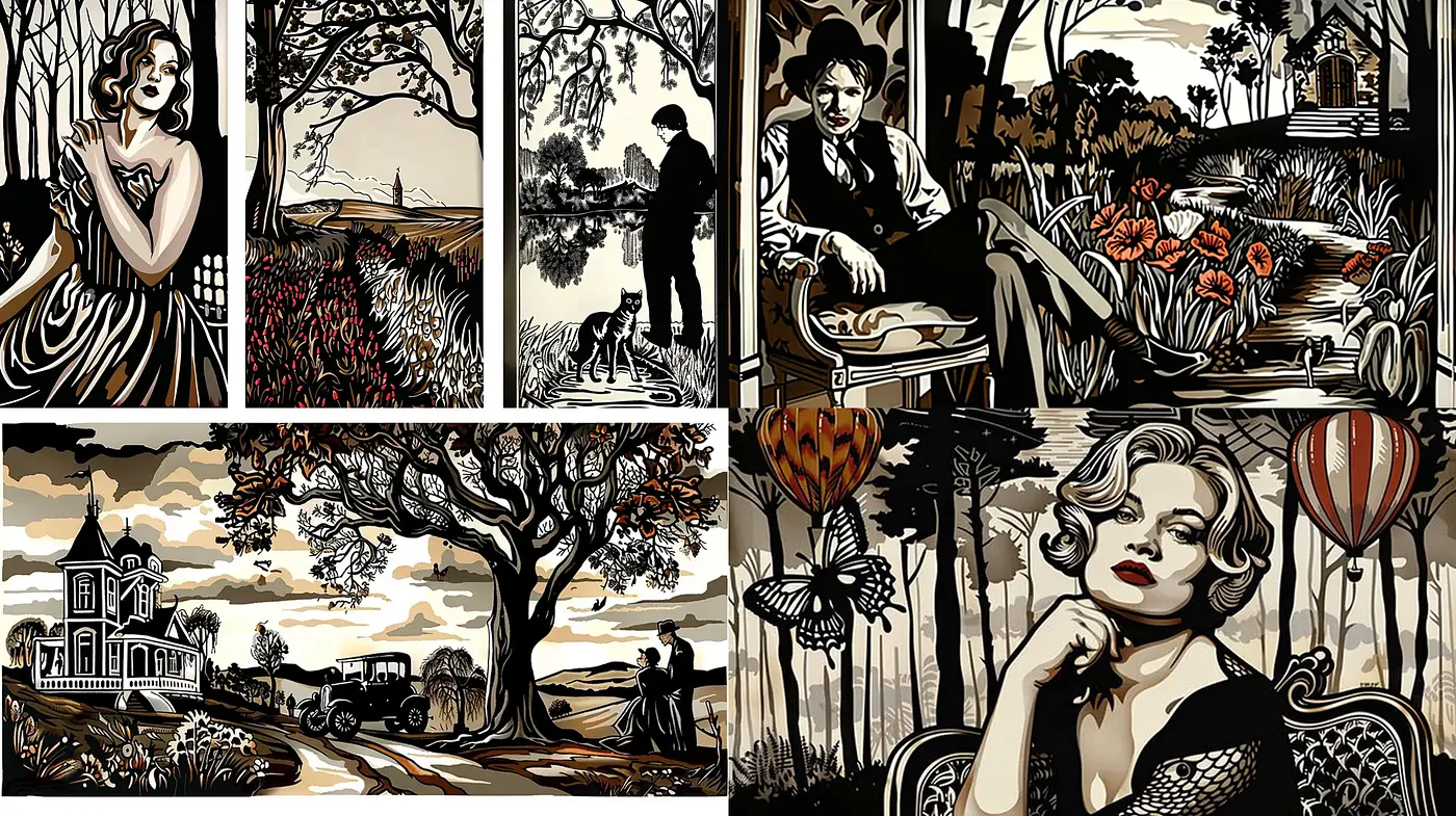 Golden Age Graphic Novel Panache - Midjourney sref style