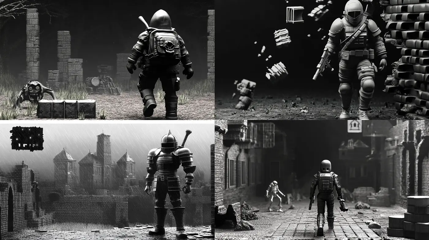 Monochromatic Dystopian Echoes with Surrealistic Overtones - Midjourney sref style