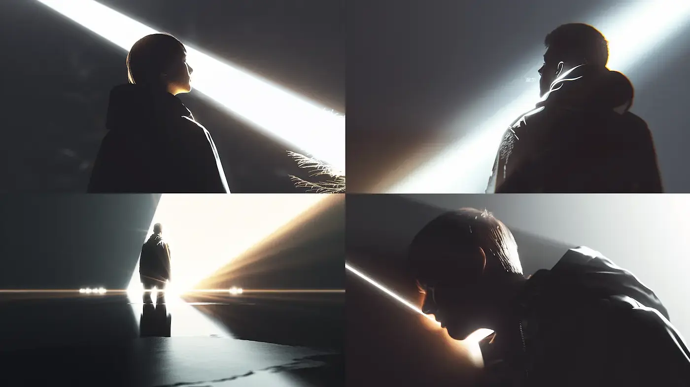 Modern Cinematic Style with Dramatic Light and Shadow Play - Midjourney sref style