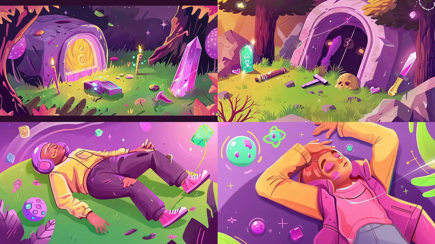 Ethereal Dreamscapes with a Surreal Cartoonish Twist - Midjourney sref style