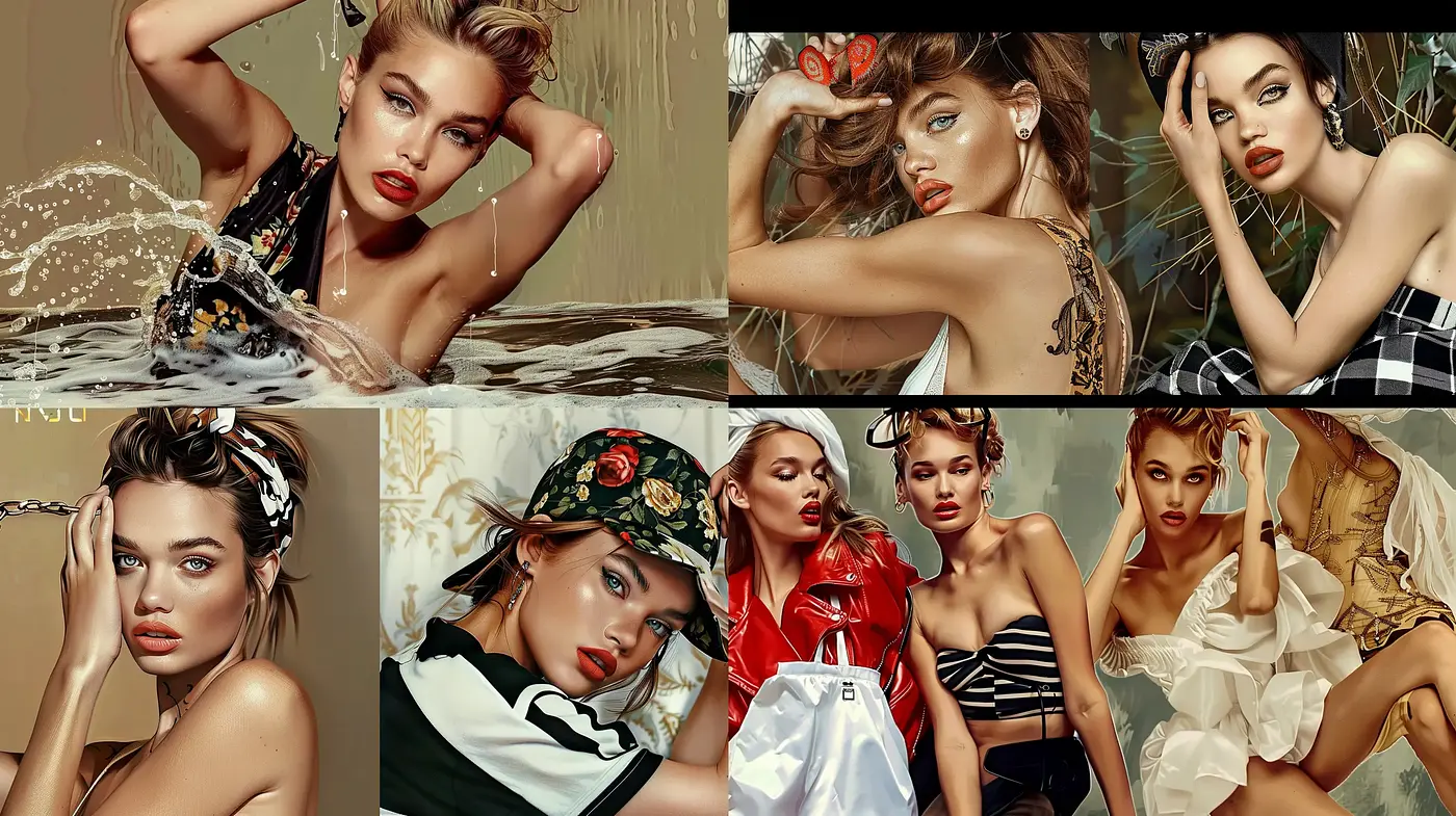 Contemporary Elegance with a Hint of Vintage Glamour and Artistic Flare - Midjourney sref style