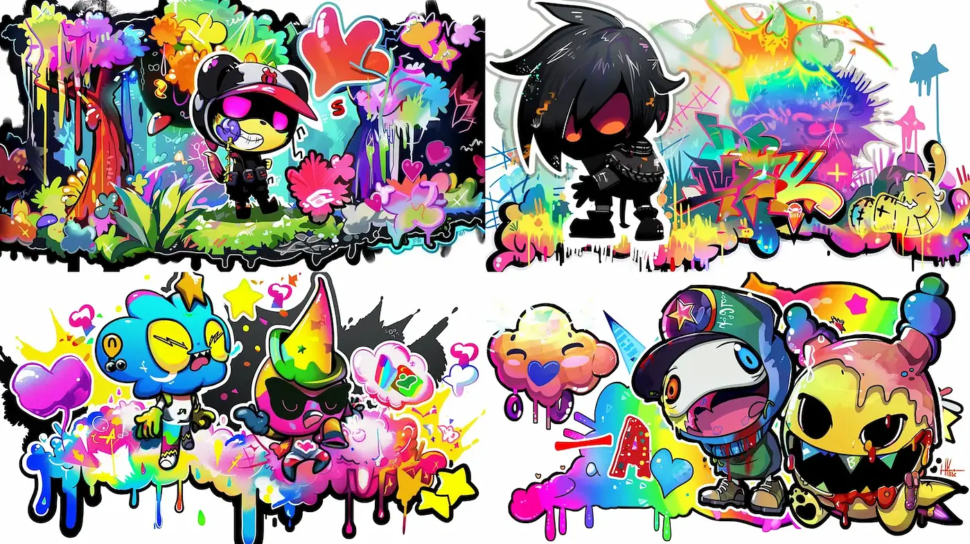 Vibrant Cartoon-Style Art with Whimsical Elements - Midjourney sref style