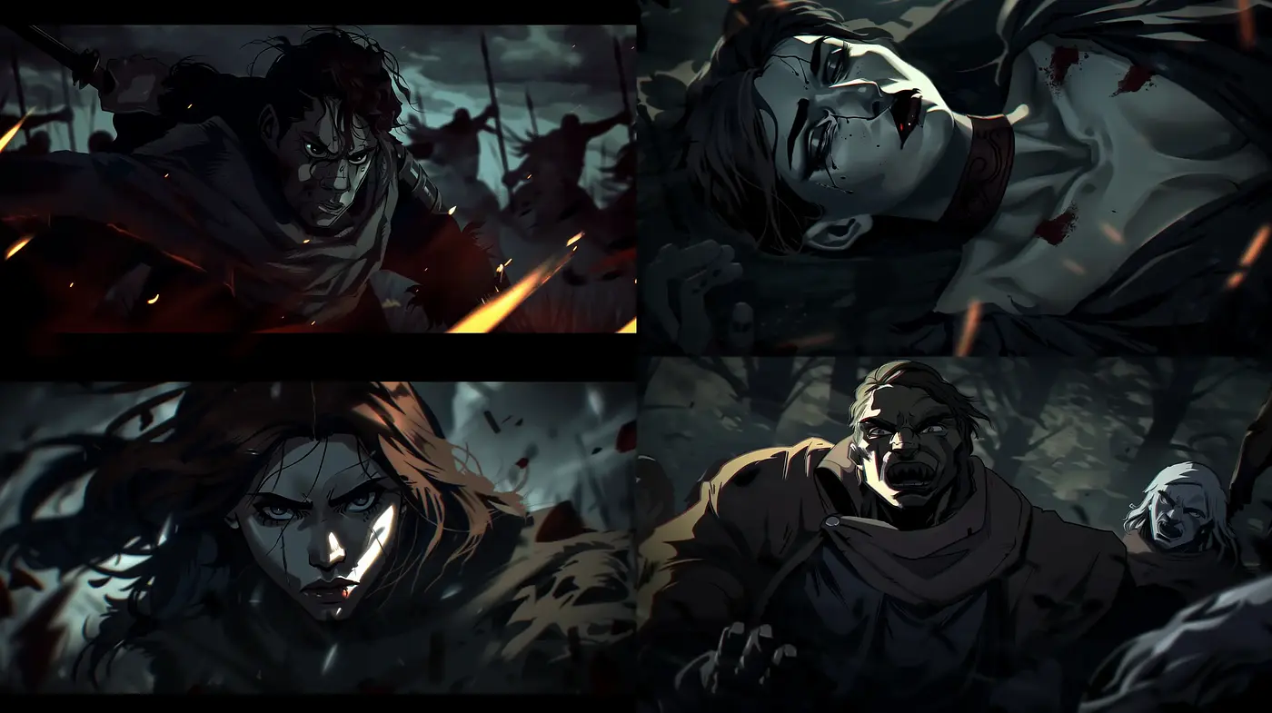 Nocturnal Hues of Tenebrous Narratives: A Study in Shadows and Contrasts - Midjourney sref style