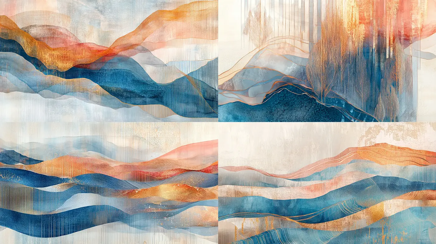 Serenity Waves in Abstract Expressionist Dreamscapes - Midjourney sref style