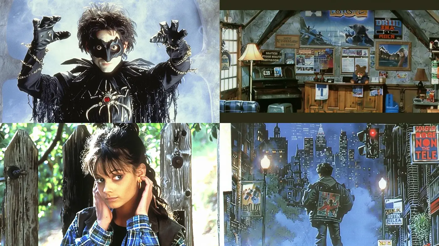 Eclectic Fusion of Vintage Urban Fantasy and Nostalgic Cinematography - Midjourney sref style