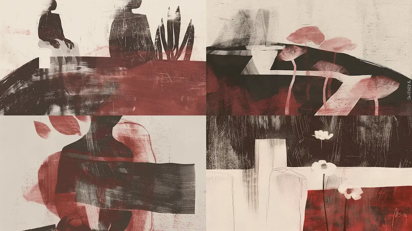 Exploration of Abstract Forms with Subtle Textural Depth - Midjourney sref style