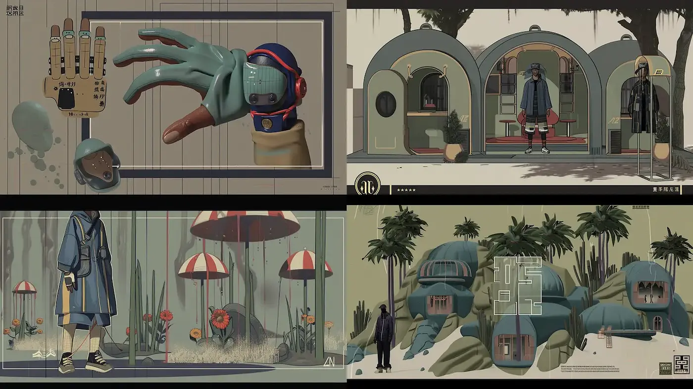 Whimsical Futuristic Surrealism with a Playful Touch - Midjourney sref style