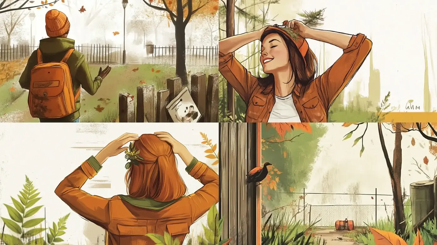 Autumnal Serenity in Warm Earth Tones - Midjourney sref style