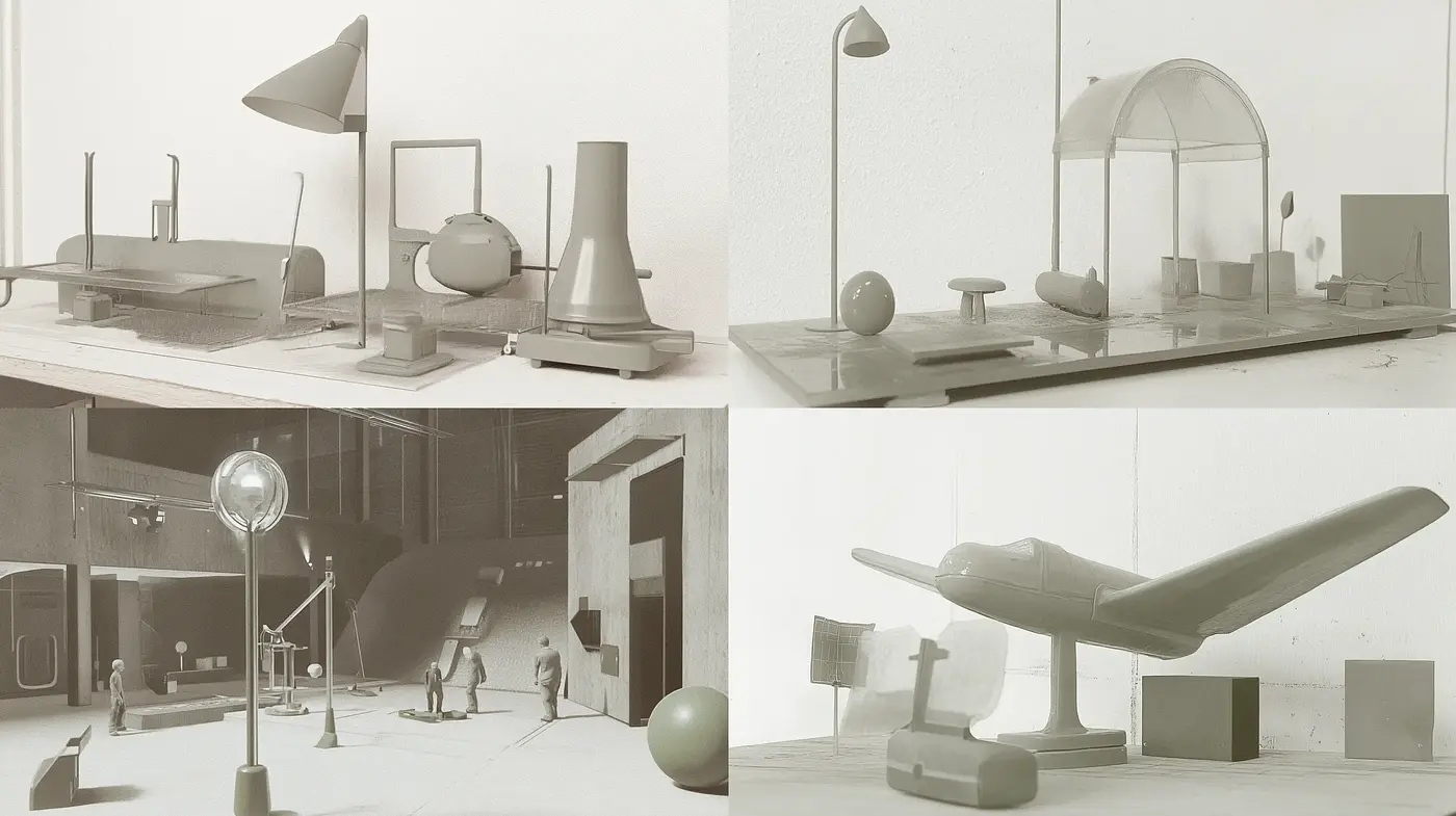 Monochromatic Homage to Industrial Minimalism - Midjourney sref style