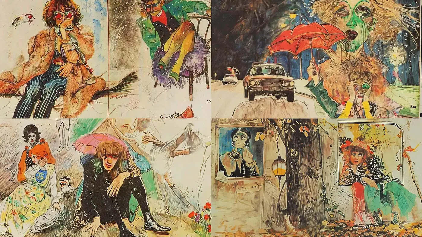Eclectic and Vibrant Retro Art Style Inspired by Diverse Influences - Midjourney sref style
