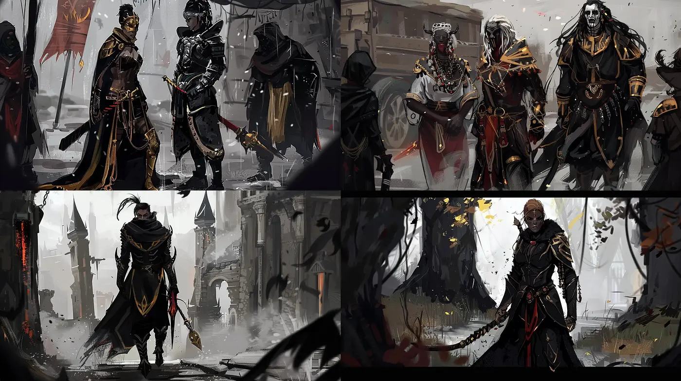 Gothic Reverie: Dark Fantasy Art with a Monochromatic and Moody Essence - Midjourney sref style